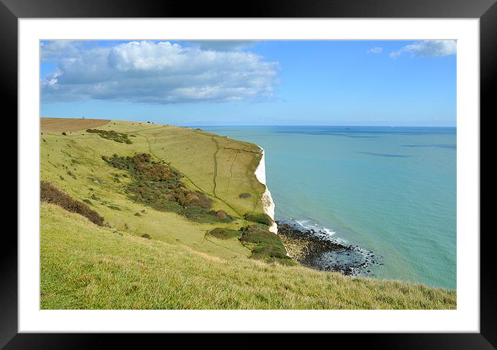 White Cliffs of Dover Kent Framed Mounted Print by Diana Mower