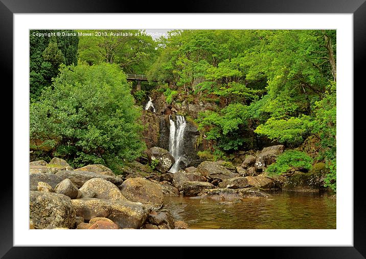 Inversnaid Waterfall Loch Lomond Scotaland  Framed Mounted Print by Diana Mower