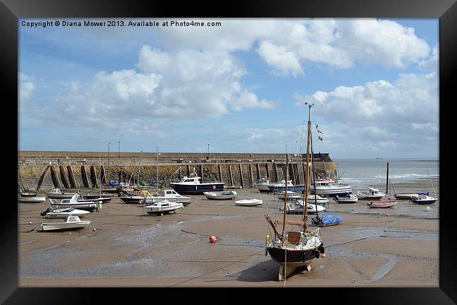 Minehead Harbour Somerset Framed Print by Diana Mower