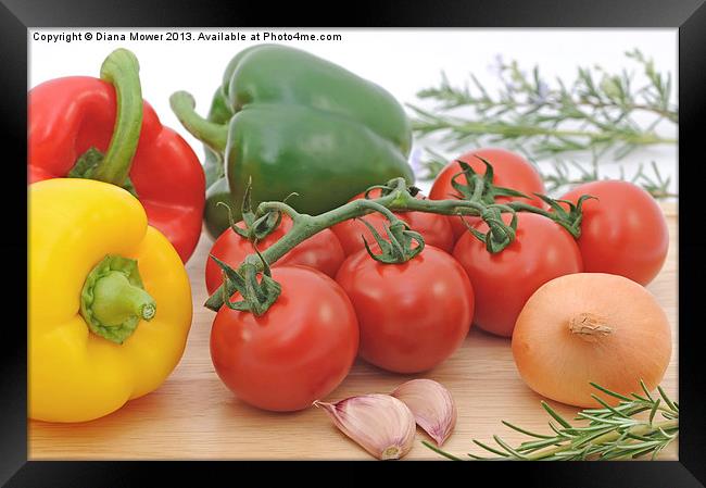 Fresh Vegetables Framed Print by Diana Mower