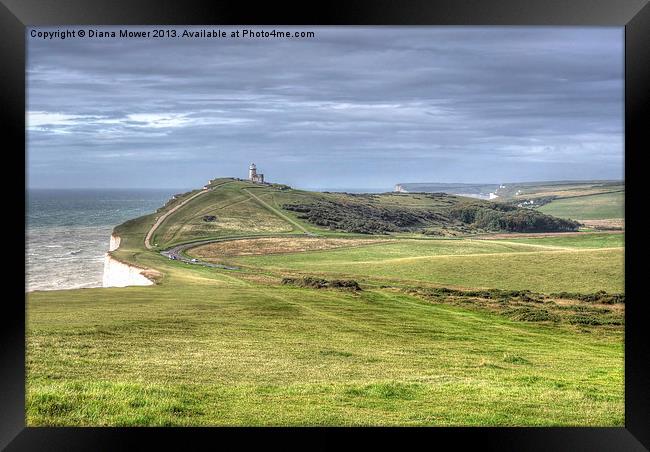 Belle Tout Lighthouse South Downs Sussex Framed Print by Diana Mower