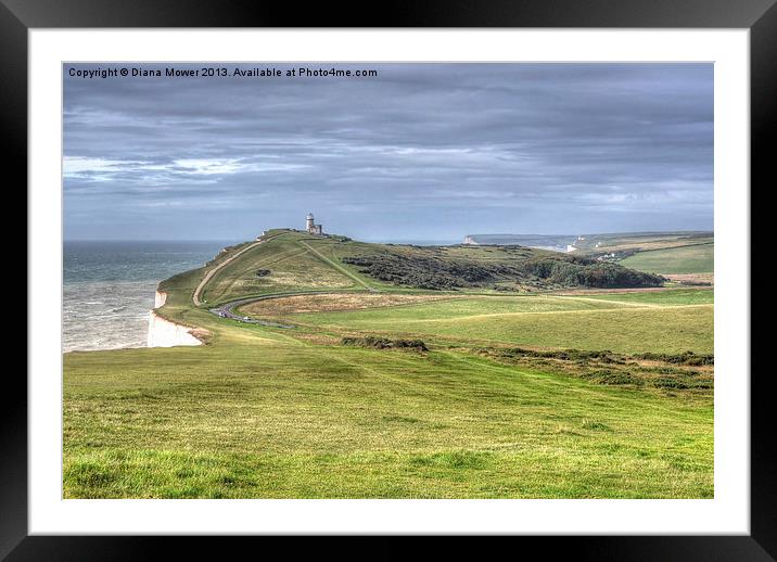 Belle Tout Lighthouse South Downs Sussex Framed Mounted Print by Diana Mower