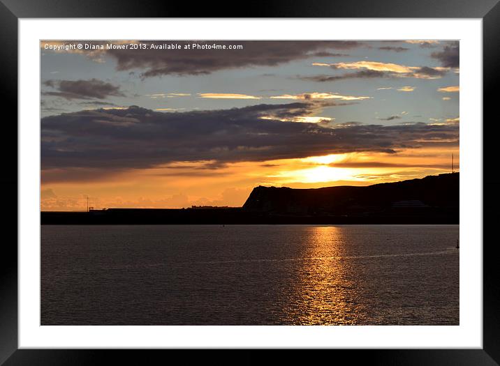 Dover Sunset Kent Framed Mounted Print by Diana Mower