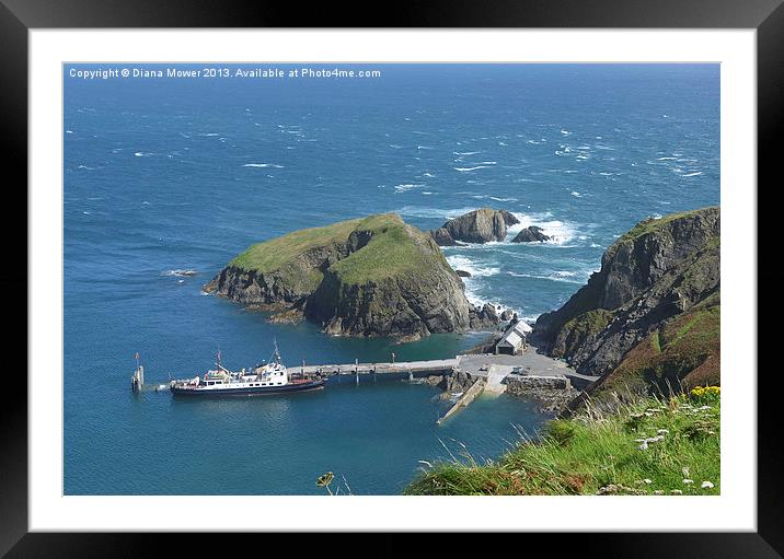 Lundy Island Harbour Framed Mounted Print by Diana Mower