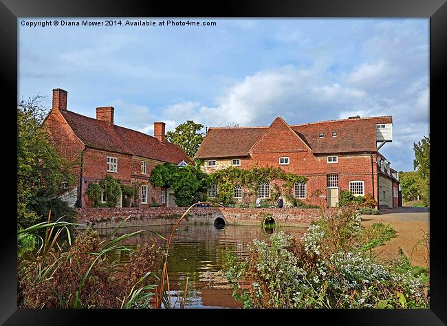 Flatford Mill river Stour, Framed Print by Diana Mower