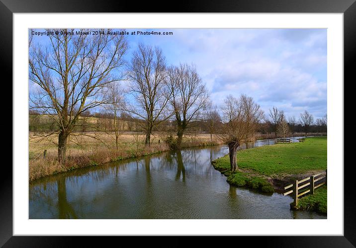 River Stour Dedham and Flatford Framed Mounted Print by Diana Mower