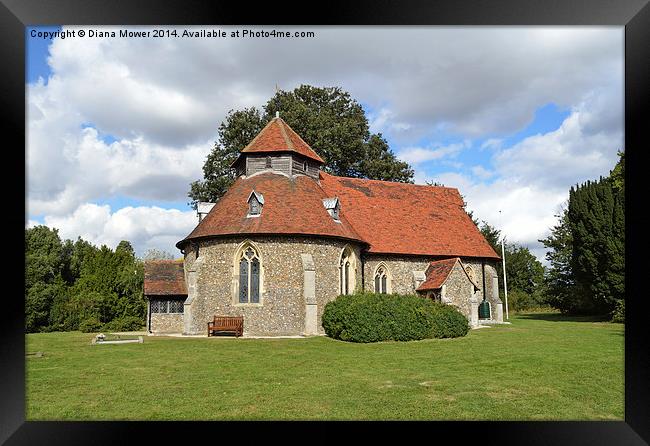 Little  Maplestead Church Essex Framed Print by Diana Mower