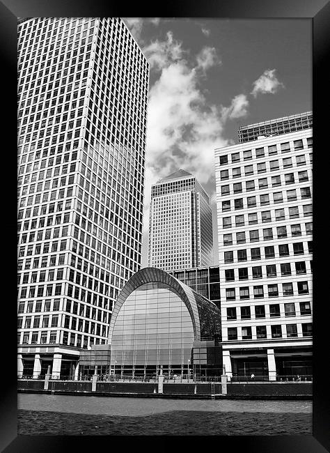 Canary Wharf River Thames London Framed Print by Diana Mower