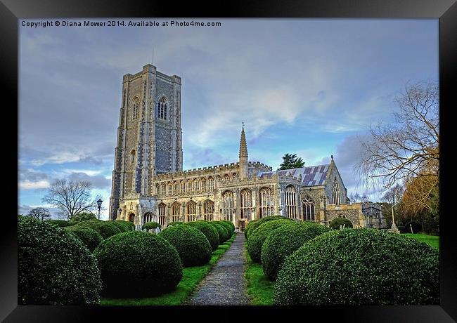 Lavenham Church Suffolk Framed Print by Diana Mower