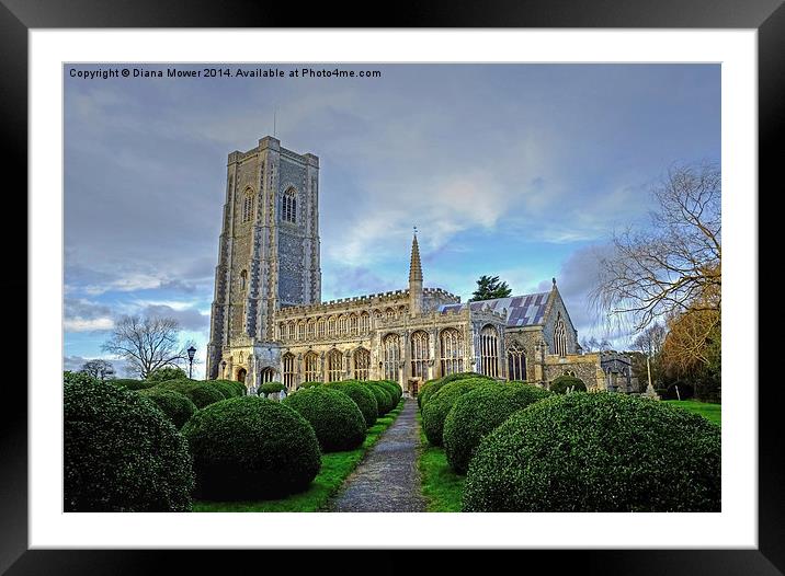 Lavenham Church Suffolk Framed Mounted Print by Diana Mower