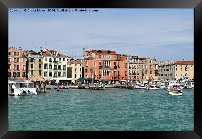 Venice Waterfront Italy Framed Print by Diana Mower