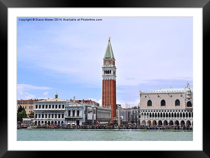 St Marks Square Venice Framed Mounted Print by Diana Mower