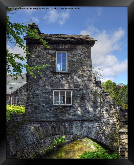 Bridge House Ambleside Cumbria Framed Print by Diana Mower
