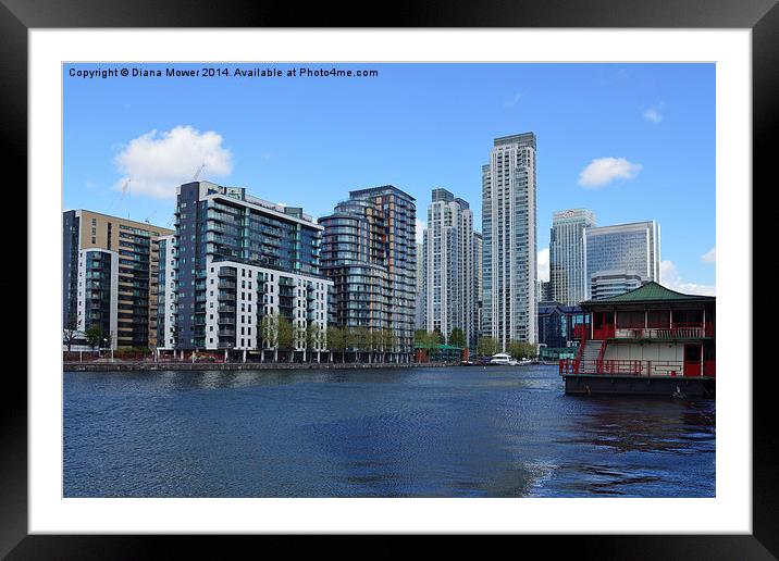 Millwall Dock London Framed Mounted Print by Diana Mower