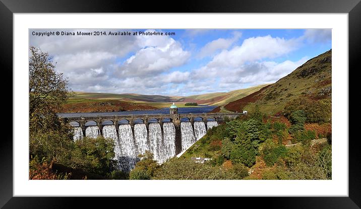 Craig Goch Dam Framed Mounted Print by Diana Mower