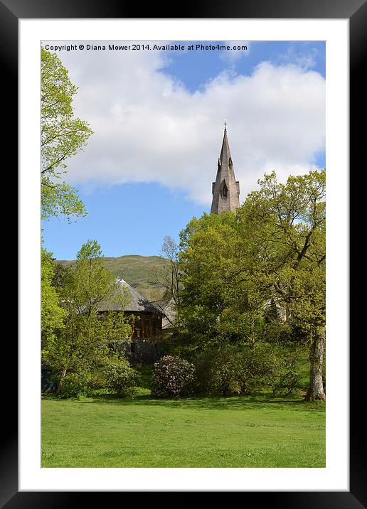 Ambleside Church Framed Mounted Print by Diana Mower