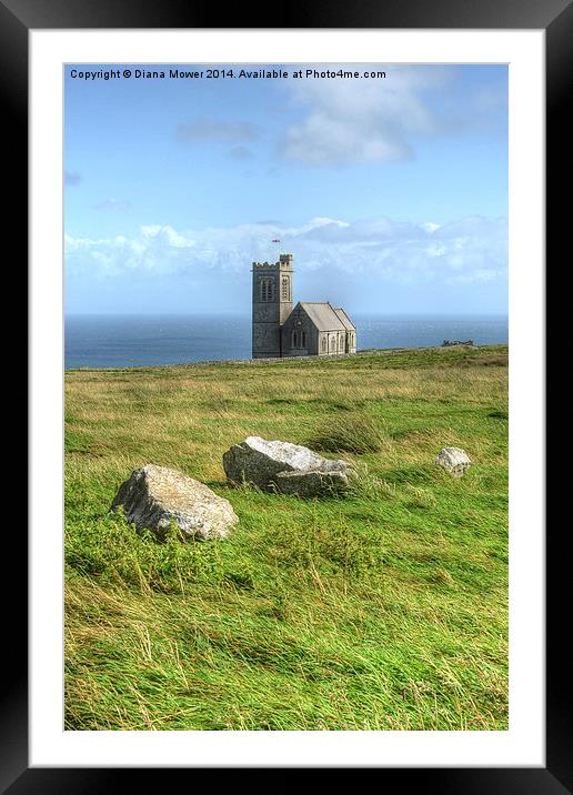 Lundy Church Framed Mounted Print by Diana Mower