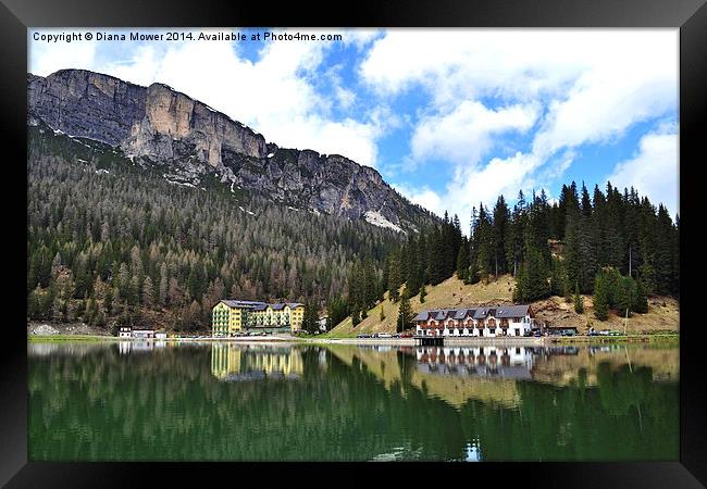 Lake Misurina Framed Print by Diana Mower