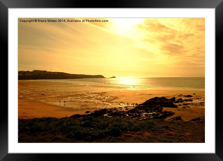 Fistral Beach Newquay Framed Mounted Print by Diana Mower