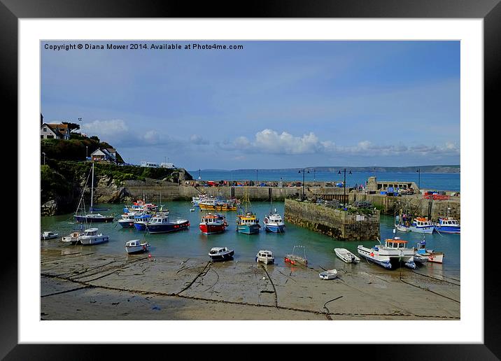 Newquay Harbour Framed Mounted Print by Diana Mower