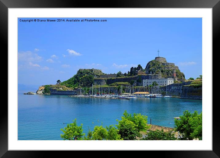 The Old Fort Corfu Framed Mounted Print by Diana Mower