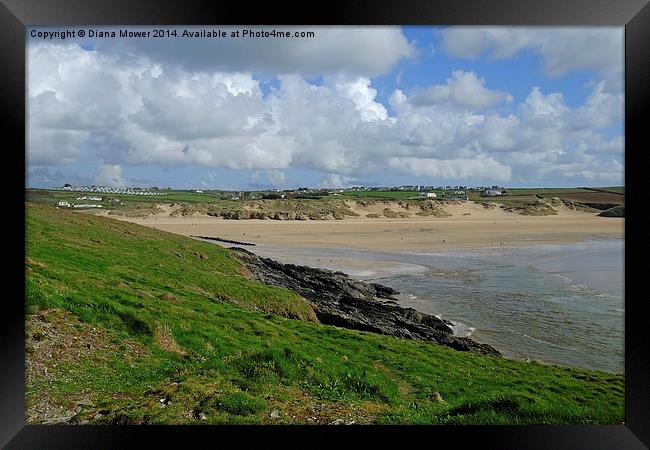 Crantock Bay Framed Print by Diana Mower