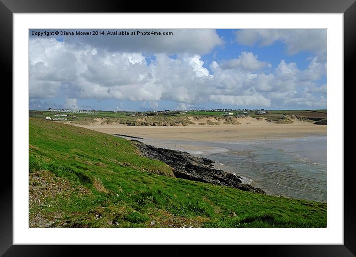 Crantock Bay Framed Mounted Print by Diana Mower