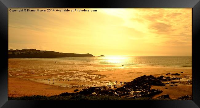  Fistral Beach Sunset   Framed Print by Diana Mower