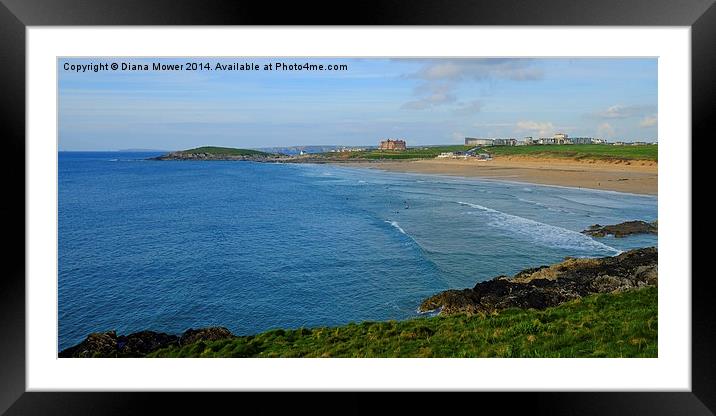  Fistral Beach Newquay Framed Mounted Print by Diana Mower
