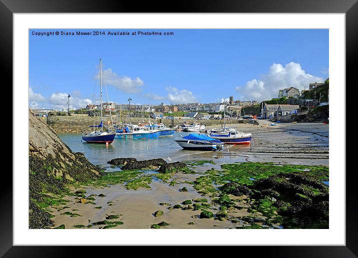  Newquay Harbour  Framed Mounted Print by Diana Mower