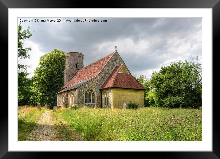  Bardfield Saling Church Framed Mounted Print by Diana Mower