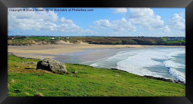  Crantock beach Framed Print by Diana Mower