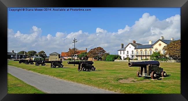  Southwold Cannon Framed Print by Diana Mower