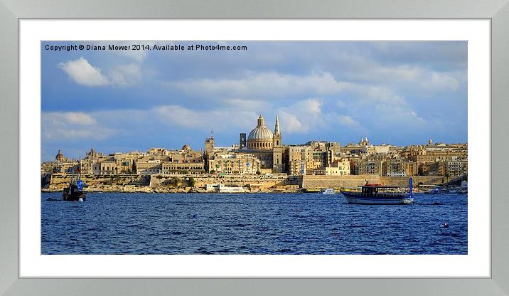  Valletta Malta Framed Mounted Print by Diana Mower