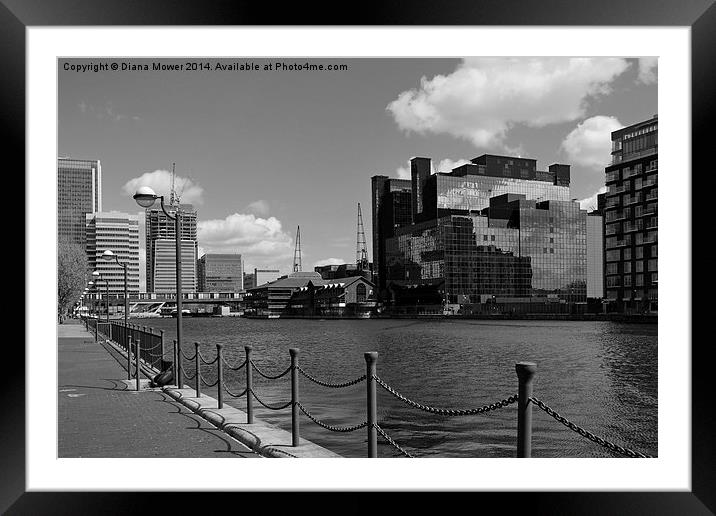  Millwall Dock London Framed Mounted Print by Diana Mower