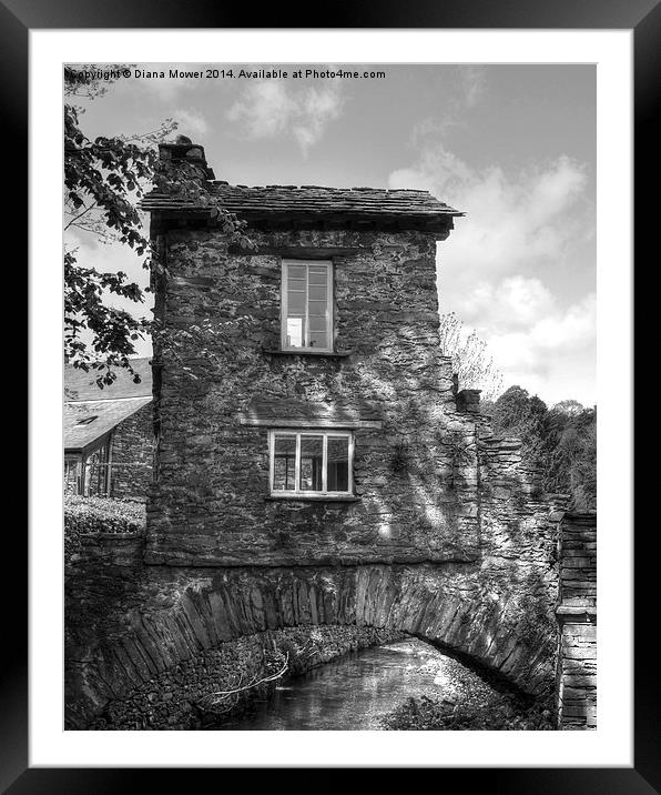Bridge House Ambleside   Framed Mounted Print by Diana Mower