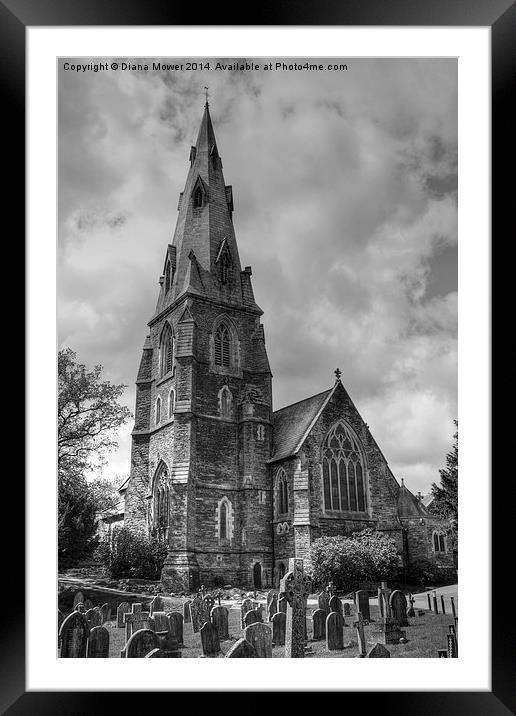 Ambleside Church  Framed Mounted Print by Diana Mower