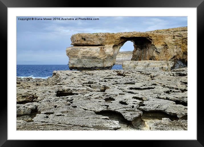 The Azure Window  Framed Mounted Print by Diana Mower