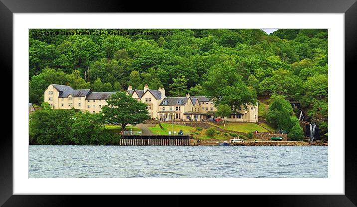 Inversnaid Hotel and Falls Loch Lomond       Framed Mounted Print by Diana Mower