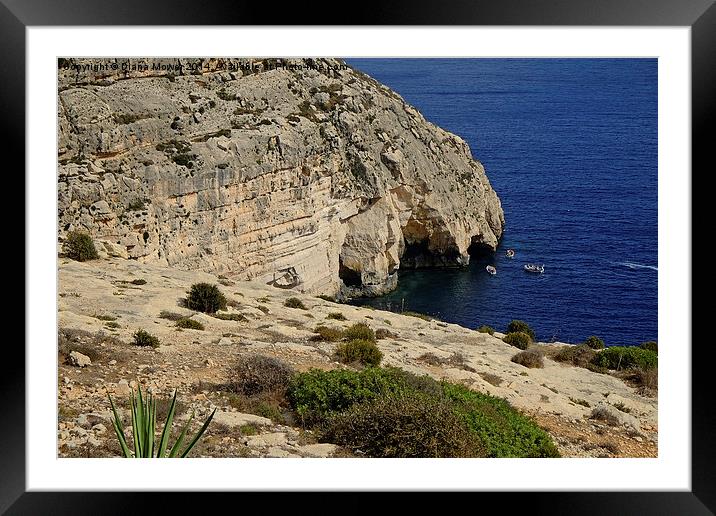  Blue Grotto Malta Framed Mounted Print by Diana Mower