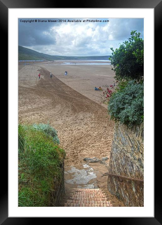 The  Steps to the Beach  Framed Mounted Print by Diana Mower