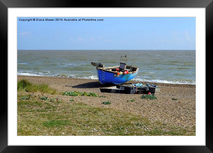 Sizewell beach Suffolk   Framed Mounted Print by Diana Mower