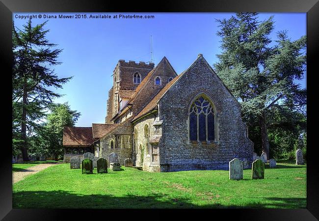  St Peters Boxted Framed Print by Diana Mower