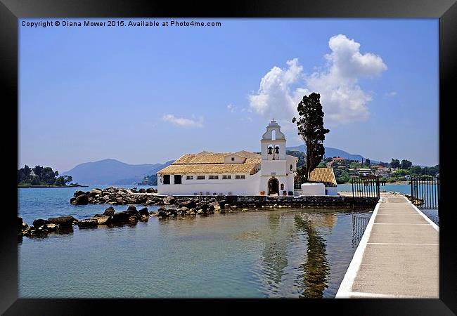  Vlacherna Monastery  Framed Print by Diana Mower