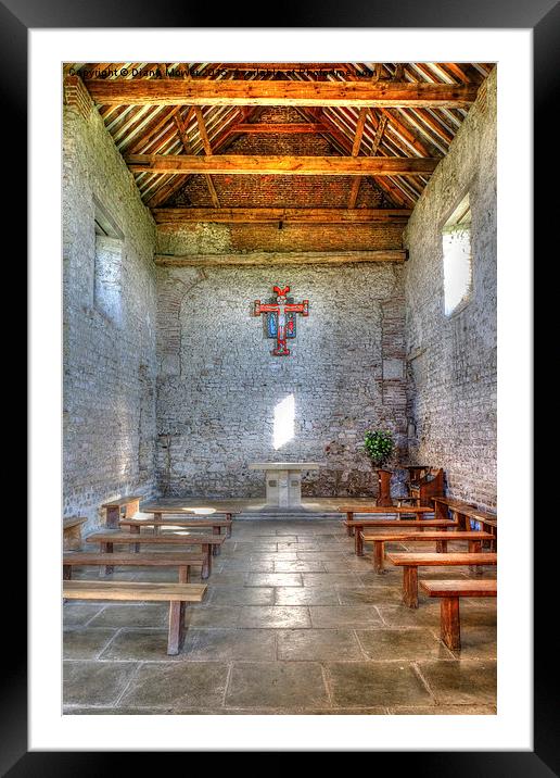 St Peter’s Chapel interior Framed Mounted Print by Diana Mower