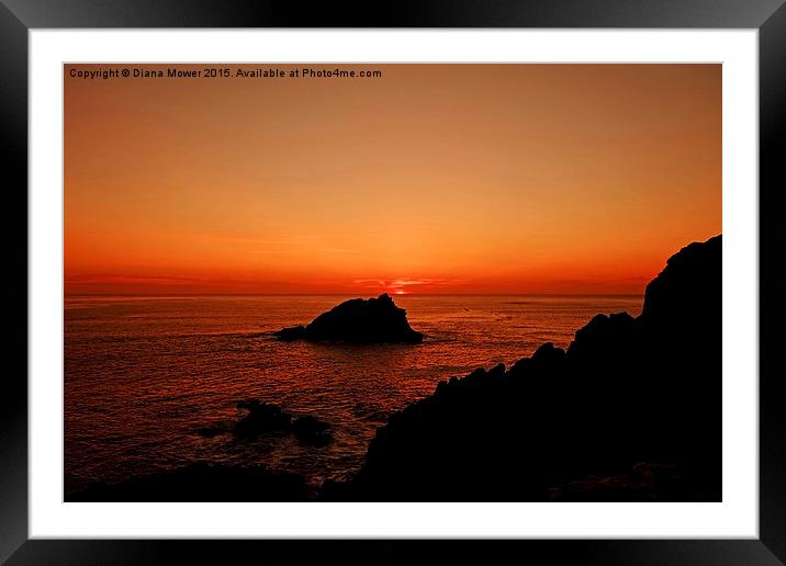  Crantock beach Sunset Framed Mounted Print by Diana Mower