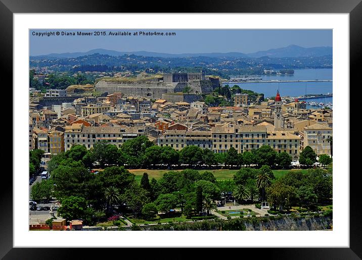  New Fort Corfu Framed Mounted Print by Diana Mower