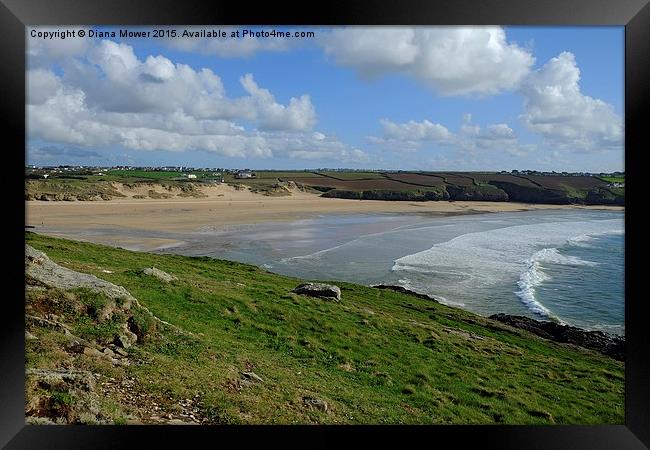  Crantock Beach Framed Print by Diana Mower