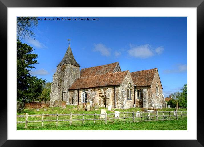  St Clements Church Old Romney Framed Mounted Print by Diana Mower