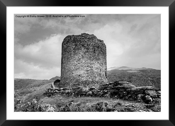  Dolbadarn Castle Framed Mounted Print by Diana Mower
